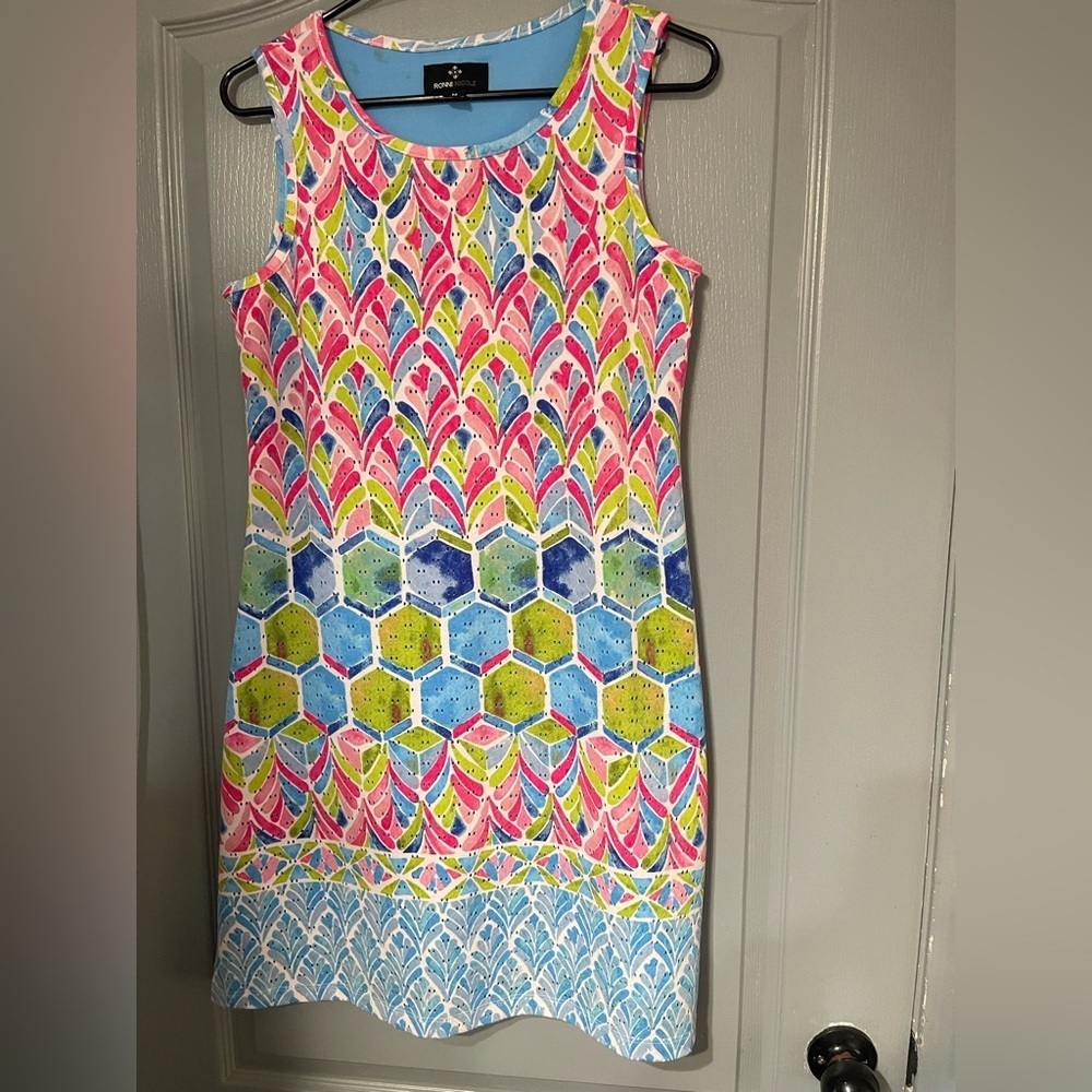 Ronni Nicole Vibrant Patterned Kids Dress size M